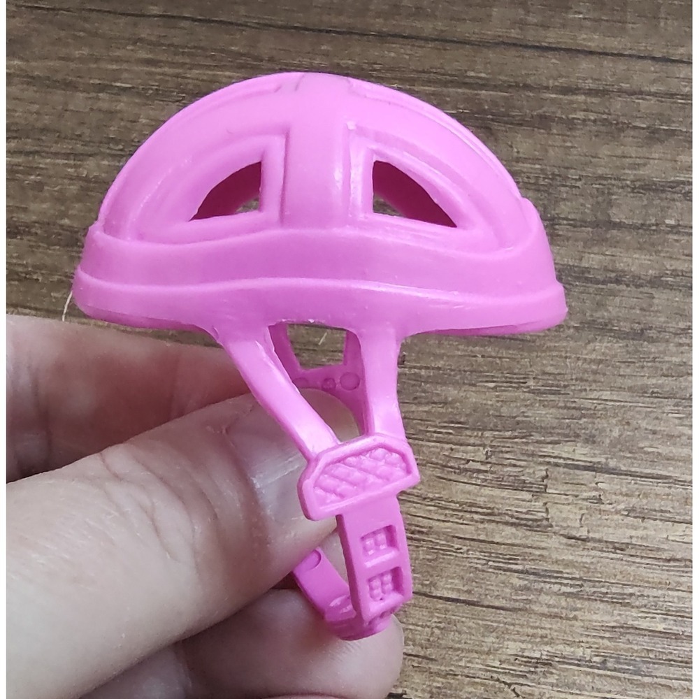 Barbie Doll Pink Helmet Chin Strap Sports Hat Accessory Bright Z26